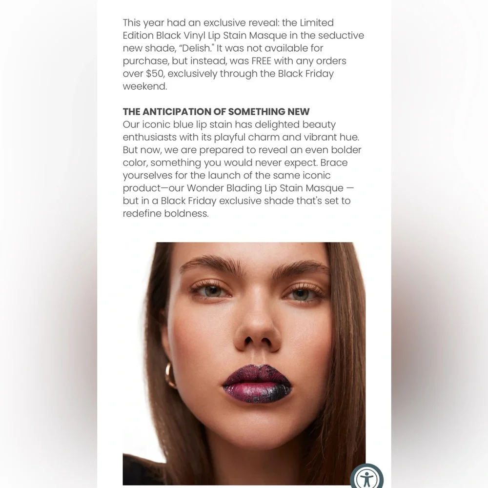 Wonderskin Lip Stain, Black Vinyl limited edition - Picture 6 of 7